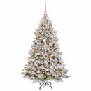 Kunstigt juletræ med julekugle 150 cm 150 LED'er Varm hvid