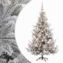 Kunstigt juletræ med julekugle 120 cm 150 LED'er Varm hvid