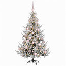 Kunstigt juletræ med julekugle 120 cm 150 LED'er Varm hvid