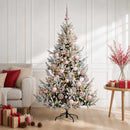 Kunstigt juletræ med julekugle 120 cm 150 LED'er Varm hvid