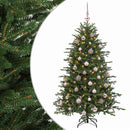Kunstigt juletræ med julekugle 120 cm 150 LED'er Varm hvid