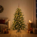 Kunstigt juletræ med julekugle 150 cm 150 LED'er Varm hvid