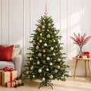 Kunstigt juletræ med julekugle 120 cm 150 LED'er Varm hvid