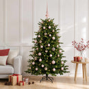 Kunstigt juletræ med julekugle 150 cm 150 LED'er Varm hvid