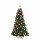 Kunstigt juletræ med julekugle 150 cm 150 LED'er Varm hvid