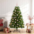 Kunstigt juletræ mellemgrønt med julekugle 120 cm 150 LED'er