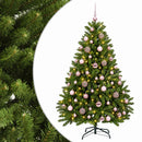 Kunstigt juletræ lysegrønt med julekugler 120 cm 150 LED'er