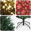 Kunstigt juletræ med julekugle 120 cm 150 LED'er Varm hvid