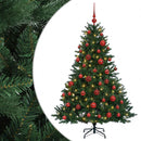Kunstigt juletræ med julekugle 120 cm 150 LED'er Varm hvid