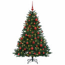 Kunstigt juletræ med julekugle 120 cm 150 LED'er Varm hvid