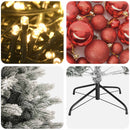 Kunstigt juletræ med julekugle 120 cm 150 LED'er Varm hvid