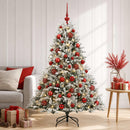 Kunstigt juletræ med julekugle 120 cm 150 LED'er Varm hvid