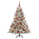 Kunstigt juletræ med julekugle 150 cm 150 LED'er Varm hvid