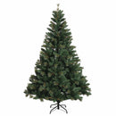 Kunstig juletræ med kugler 150 cm 150 LED'er Varm hvid