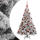 Kunstig juletræ med kugler 120 cm 150 LED'er Varm hvid