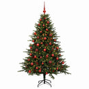 Kunstigt juletræ med julekugle 150 cm 150 LED'er Varm hvid