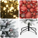 Kunstigt juletræ med julekugle 150 cm 150 LED'er Varm hvid