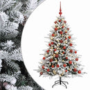 Kunstigt juletræ med julekugle 150 cm 150 LED'er Varm hvid
