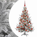 Kunstigt juletræ med julekugle 150 cm 150 LED'er Varm hvid