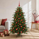 Kunstigt juletræ med julekugle 150 cm 150 LED'er Varm hvid