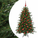 Kunstigt juletræ med julekugle 150 cm 150 LED'er Varm hvid