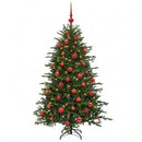 Kunstigt juletræ med julekugle 150 cm 150 LED'er Varm hvid