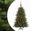 Kunstigt juletræ med julekugle 120 cm 150 LED'er Varm hvid