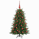 Kunstigt juletræ med julekugle 150 cm 150 LED'er Varm hvid