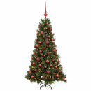 Kunstigt juletræ med julekugle 150 cm 150 LED'er Varm hvid