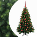 Kunstig juletræ med kugler 150 cm 150 LED'er Varm hvid