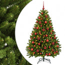 Kunstigt juletræ lysegrønt med julekugle 120 cm 150 LED'er