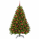 Kunstigt juletræ lysegrønt med julekugle 120 cm 150 LED'er