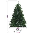 Kunstigt juletræ mellemgrønt med julekugle 150 cm 150 LED'er