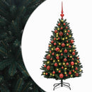 Kunstigt juletræ i mørkegrøn med julekugler 120 cm 150 LED'er