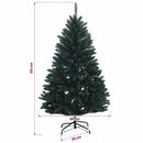 Kunstigt juletræ i mørkegrøn med julekugler 120 cm 150 LED'er