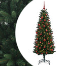 Kunstig juletræ med kugler 150 cm 150 LED'er Varm hvid