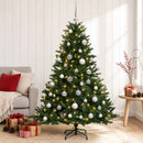 Kunstigt juletræ med julekugle 150 cm 150 LED'er Varm hvid