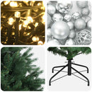 Kunstigt juletræ med julekugle 150 cm 150 LED'er Varm hvid