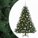 Kunstigt juletræ med julekugle 150 cm 150 LED'er Varm hvid