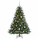 Kunstigt juletræ med julekugle 150 cm 150 LED'er Varm hvid