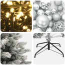 Kunstigt juletræ med julekugle 120 cm 150 LED'er Varm hvid