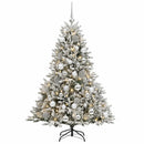 Kunstigt juletræ med julekugle 120 cm 150 LED'er Varm hvid