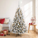 Kunstigt juletræ med julekugle 150 cm 150 LED'er Varm hvid