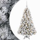 Kunstigt juletræ med julekugle 150 cm 150 LED'er Varm hvid