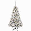 Kunstigt juletræ med julekugle 150 cm 150 LED'er Varm hvid