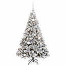 Kunstig juletræ med kugler 120 cm 150 LED'er Varm hvid