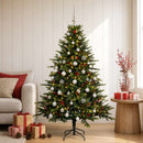 Kunstigt juletræ med julekugle 150 cm 150 LED'er Varm hvid