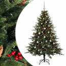 Kunstigt juletræ med julekugle 150 cm 150 LED'er Varm hvid