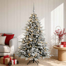 Kunstigt juletræ med julekugle 120 cm 150 LED'er Varm hvid