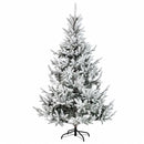 Kunstigt juletræ med julekugle 120 cm 150 LED'er Varm hvid